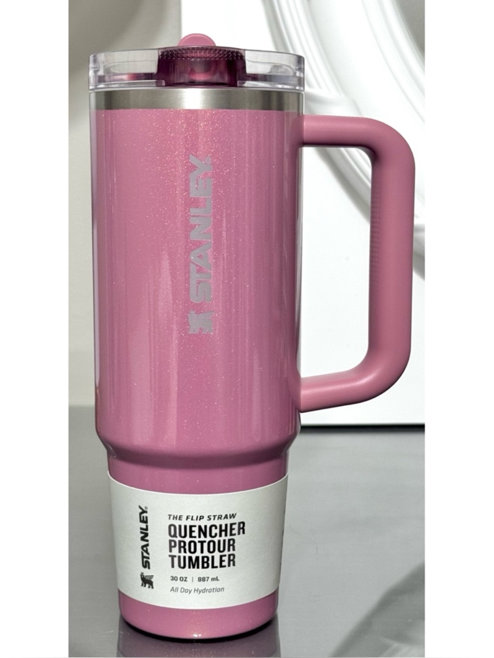 STANLEY QUENCHER PROTOUR FLIP STRAW TUMBLER, 30OZ- PORT SHIMMER PINK
